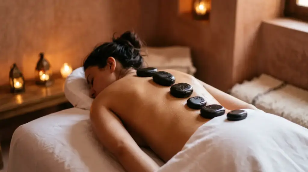 Massage aux Pierres Chaudes à Domicile Marrakech